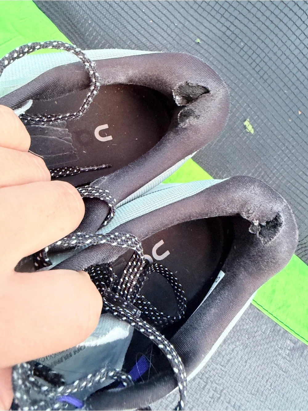 On Running Women’s Light Gray and Black Athletic Running Shoes